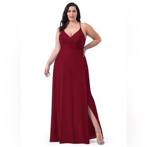 AZAZIE Burgundy Aline Floor Length Gown